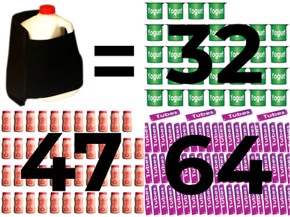 1 Batch = hundreds of pills, 32 yogurts, 47 probiotic drinks, or 64 yogurt tubes!